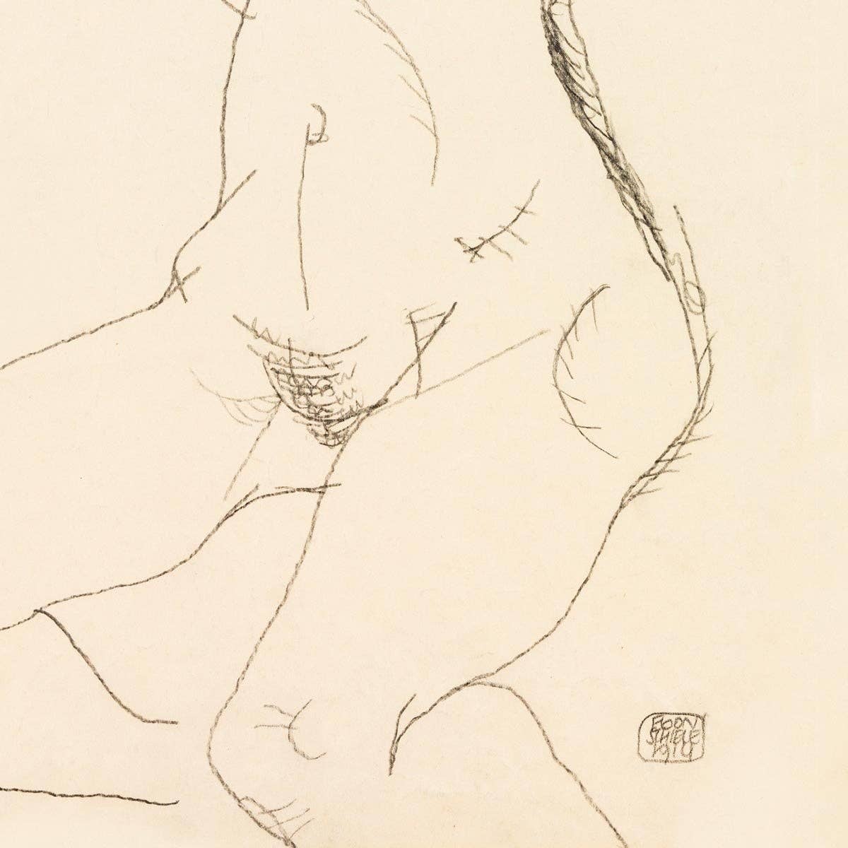 Mujer desnudándose de Egon Schiele