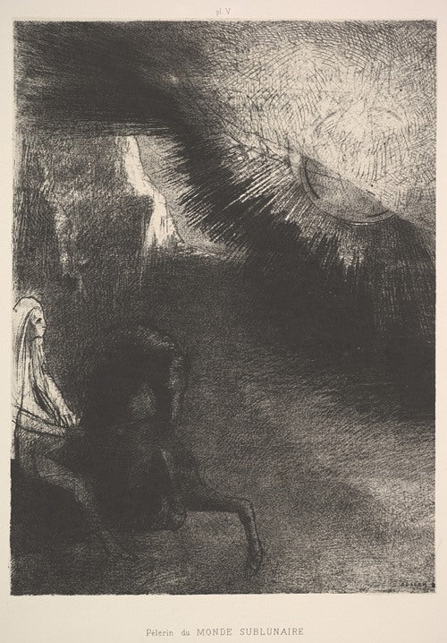 Pilgrim from a sublunar world (1891) by Odilon Redon