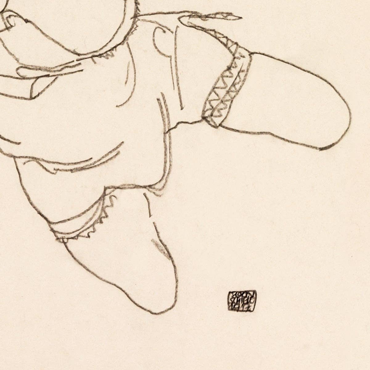 Modelo semidesnuda de Egon Schiele