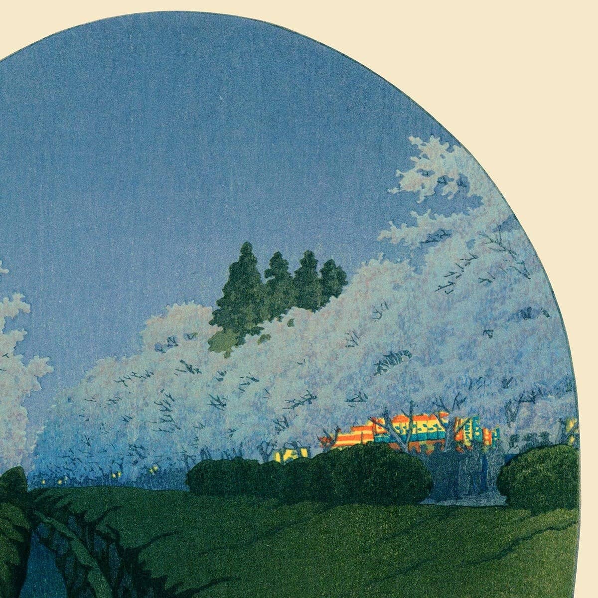 Cerezos en flor en la noche, de Hasui