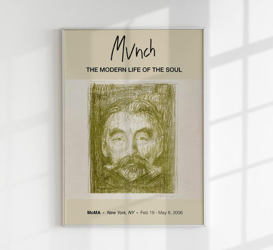 "Stéphane Mallarmé" Munch Exhibition Poster - _ready-for-faire, Art Exhibition Poster, Edvard Munch, Ernst Ludwig Kirchner, exhibition poster, expressionism, green, kitchen, kitchen decor, man, Moma, moonlight, mun10033, Munch, portrait, ready-for-abound, symbolism, Wall Art