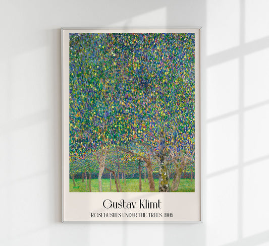 Rosales bajo los árboles de Gustav Klimt