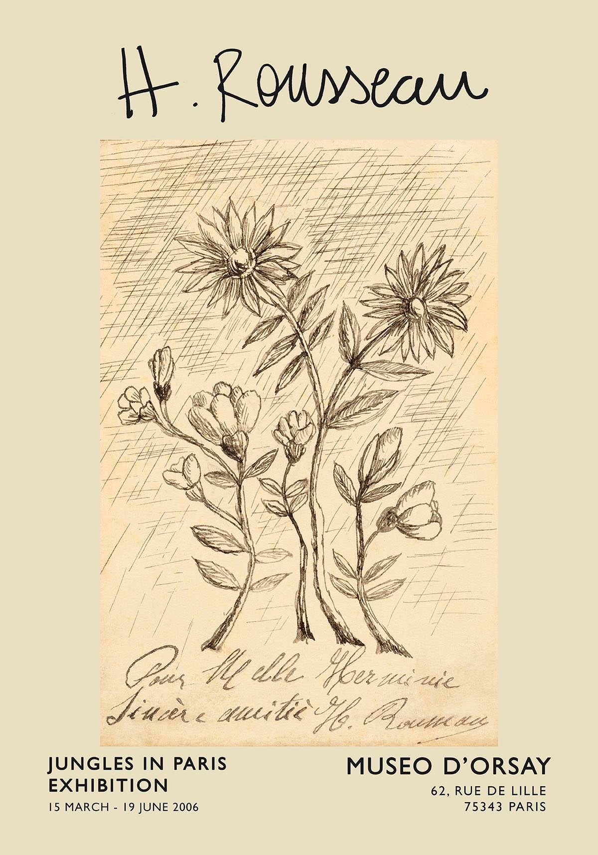 Cartel de la exposición La rama de roble de Rousseau