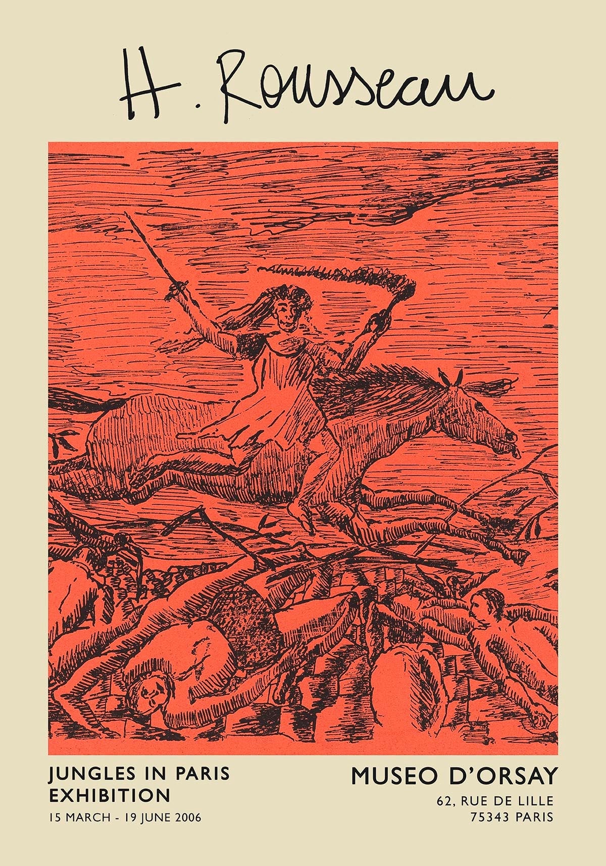 Cartel de la exposición La Guerre Rousseau