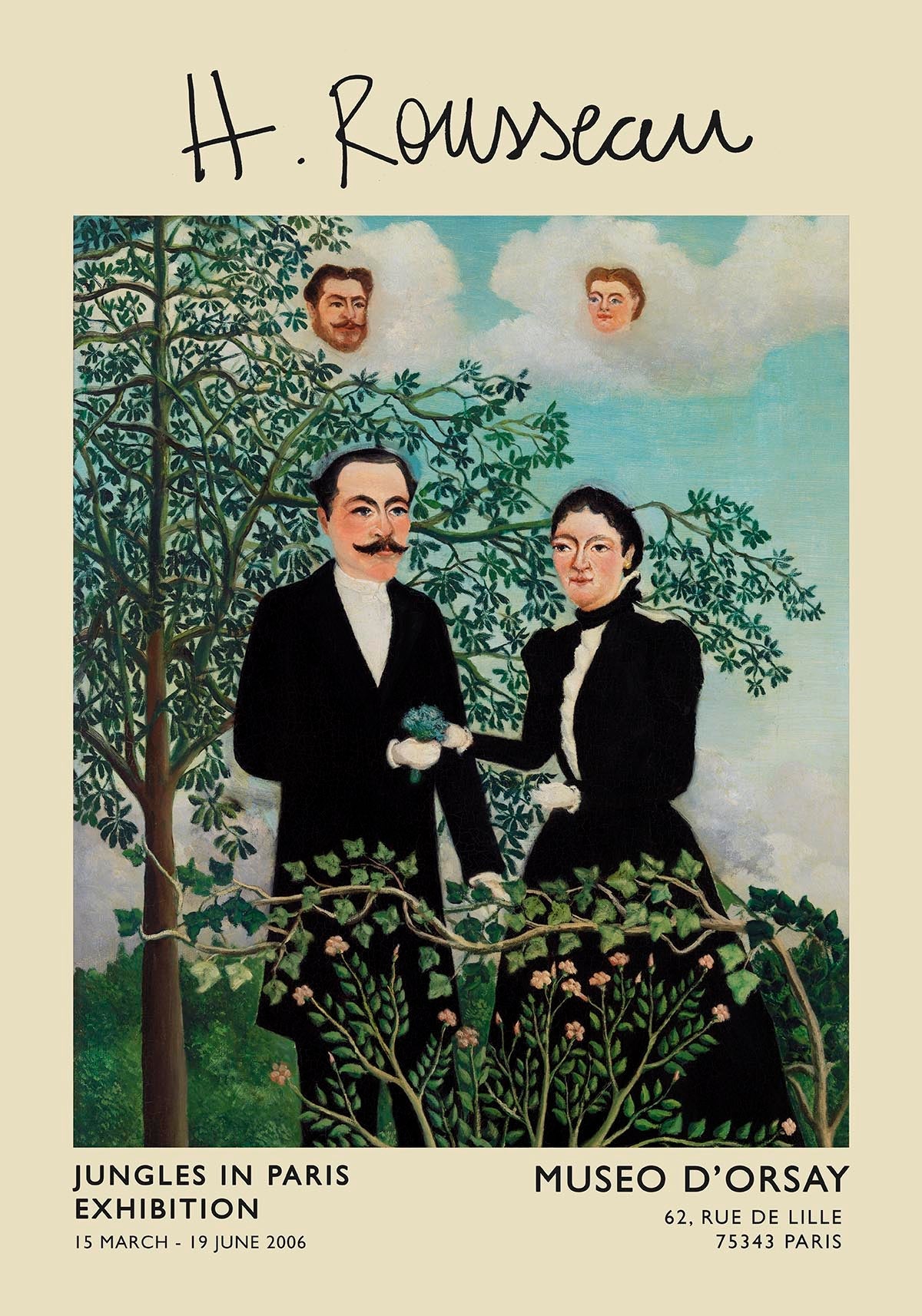 Cartel de la exposición El pasado y el presente de Rousseau