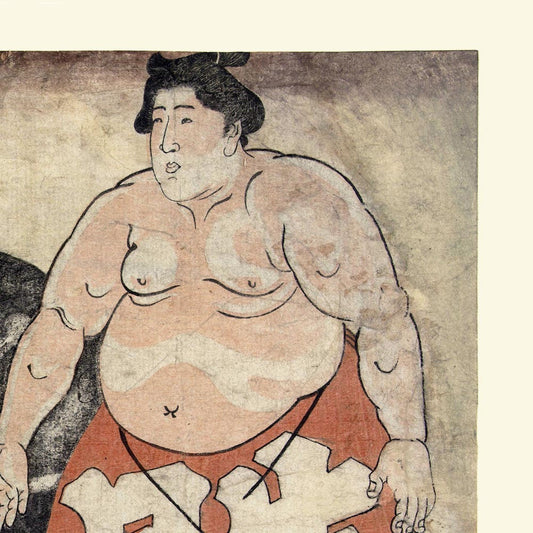 Sumo y su mano de Utagawa Hiroshige
