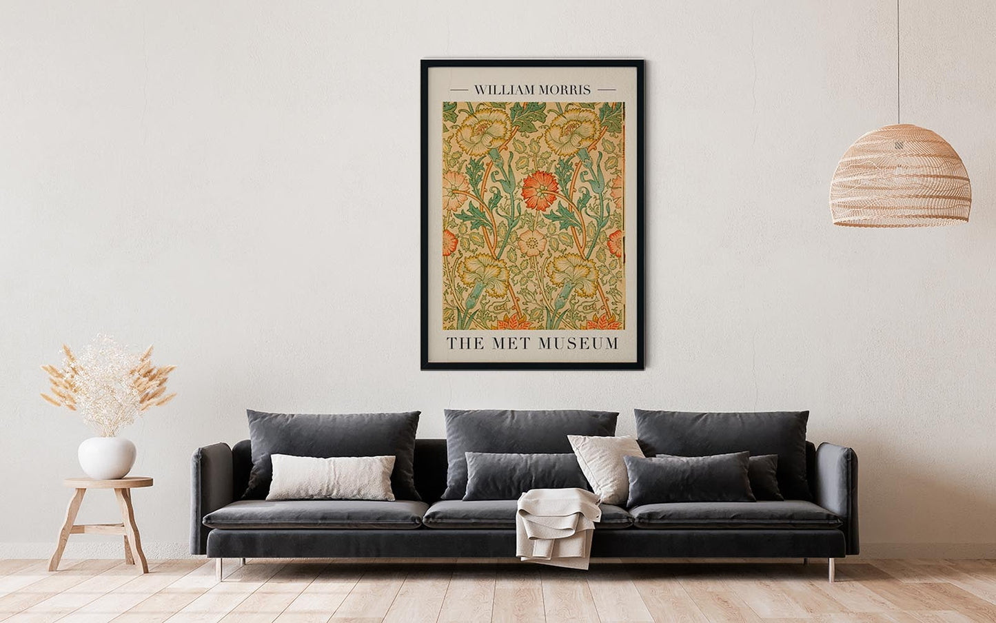 William Morris Pink and Rose Art Exhibition Poster