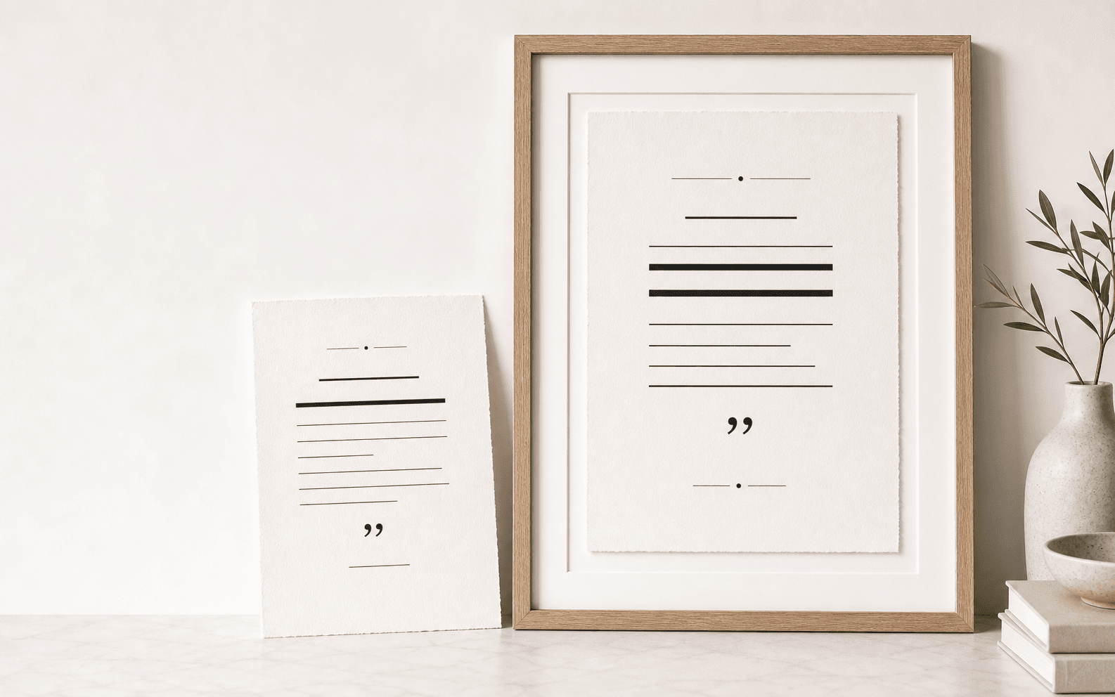 Custom quote art print with editorial typography