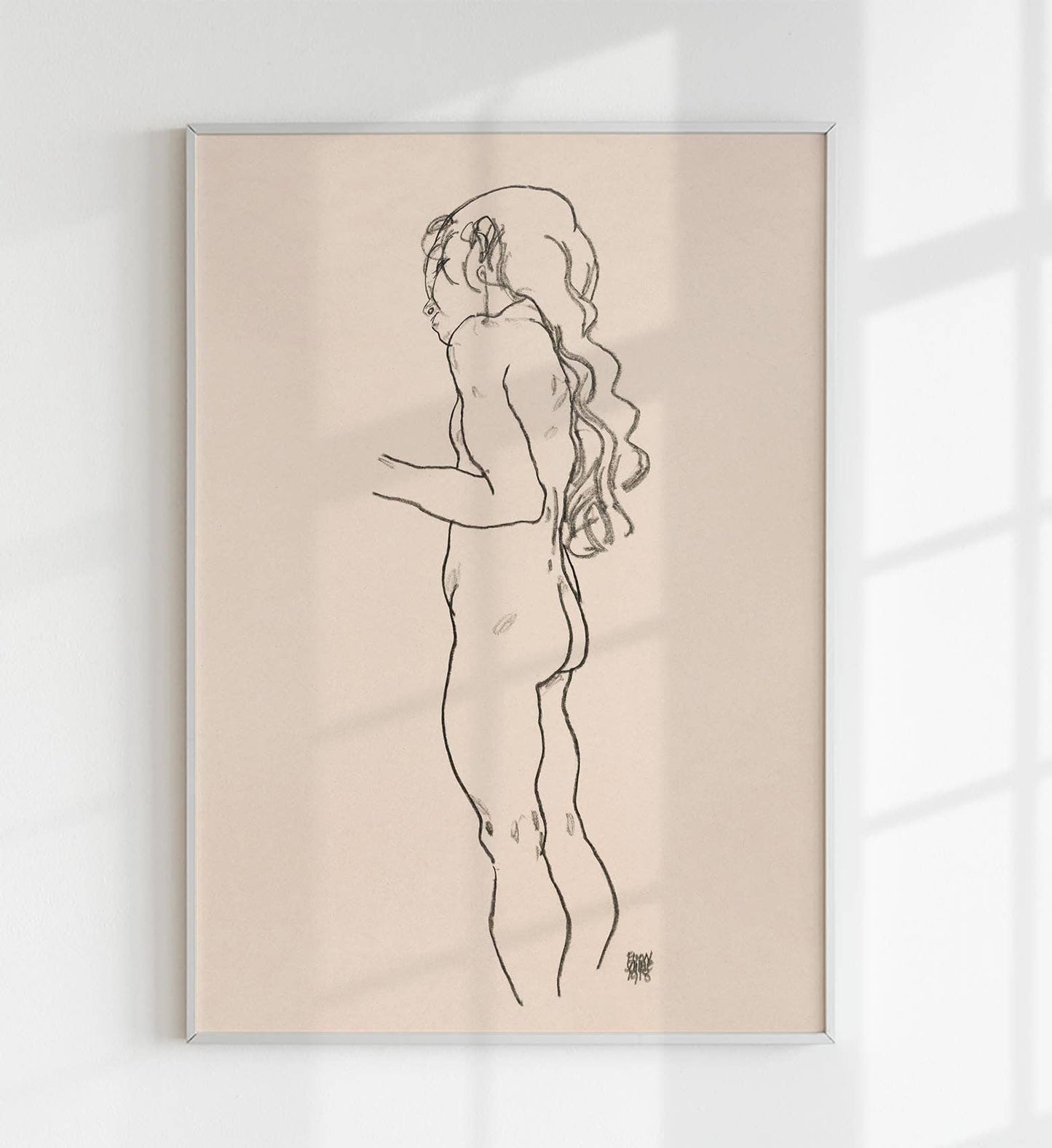Chica desnuda de pie, de Egon Schiele