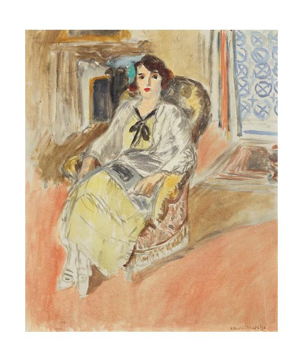Art Print "Jeune fille assise, robe jaune (1921-1922)" by Henri Matisse (1921)