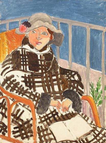 Art Print "Mademoiselle Matisse en manteau écossais (1918)" by Henri (1918)
