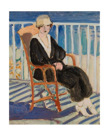 Joven en un balcón sobre el océano (Jeune fille au balcon sur la mer) (1918)