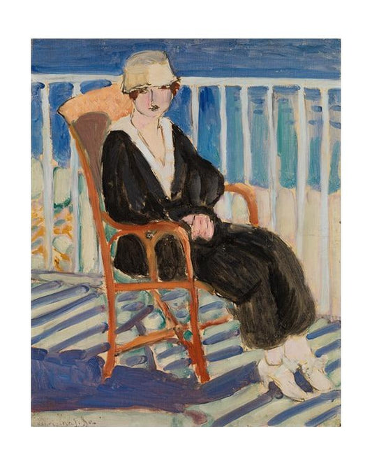 Joven en un balcón sobre el océano (Jeune fille au balcon sur la mer) (1918)