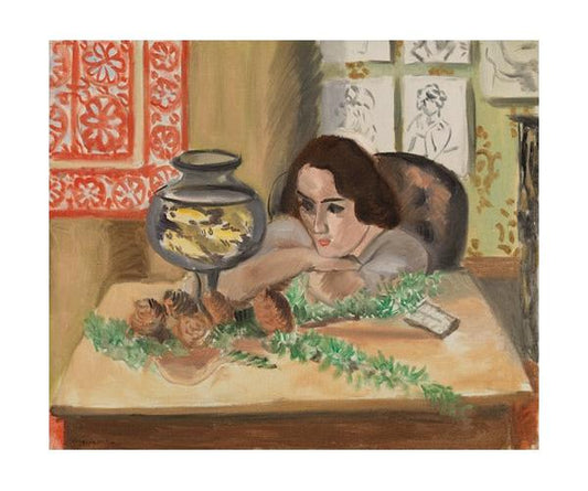 Mujer joven ante un acuario (Jeune fille devant un acuario) (1921-1922)