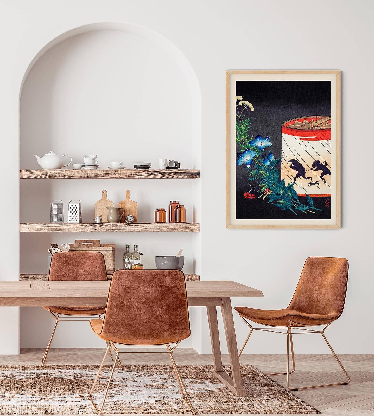 Campanilla y linterna de Takahashi Shōtei