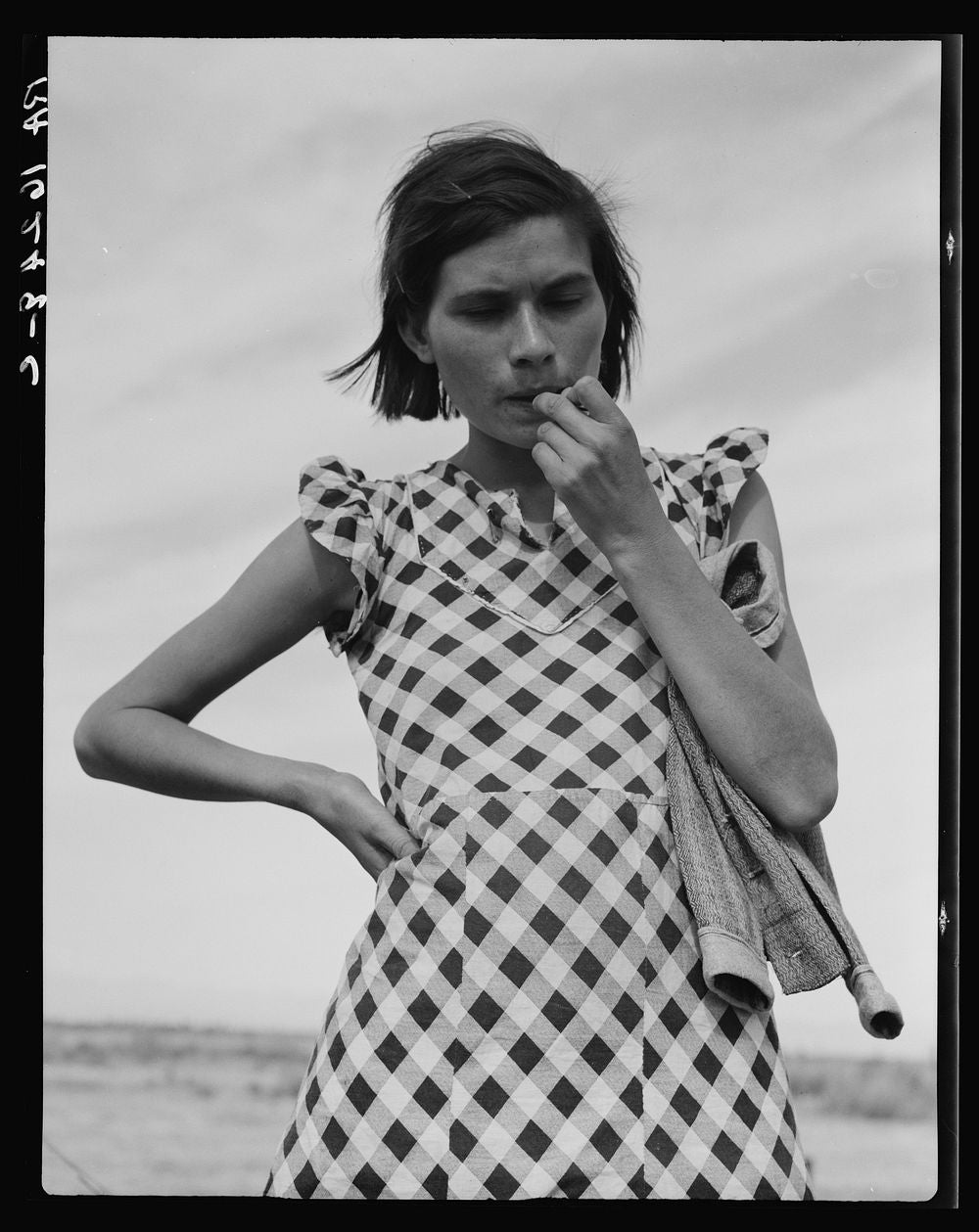 Dorothea Lange Art Print - Migrant Woman in Checkered Dress