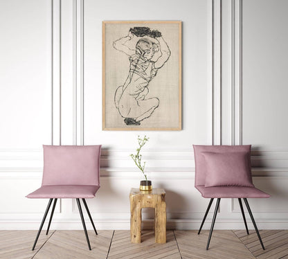 Mujer en cuclillas de Egon Schiele