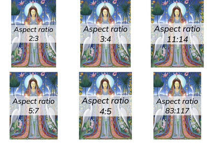 Ethereal Harmony A Modern Madonna Surrounded by Nature and Cranes Inspired by Joseph Stella's Purissima 1927