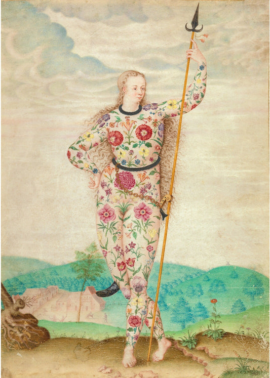 Tattooed woman art print | Vintage nude | Floral art | Scottish warrior | Giclée fine art print | Modern Vintage decor | Eco-friendly gift (whitespace trimmed)