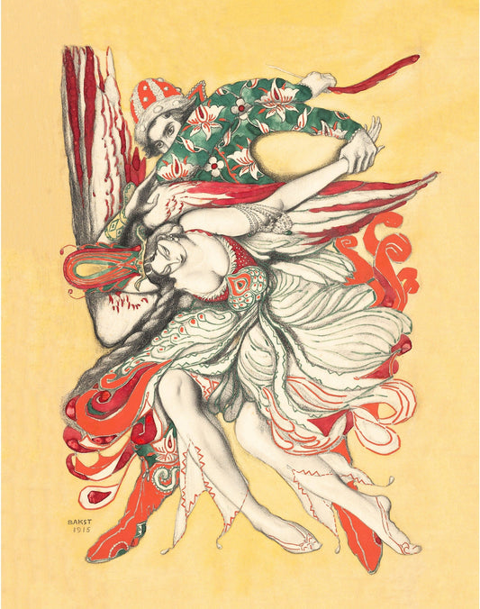Vintage ballet art | the Firebird from L'Oiseau de Feu | 20th century dance costume | Leon Bakst | Modern Vintage decor | Eco-friendly gift (whitespace trimmed)