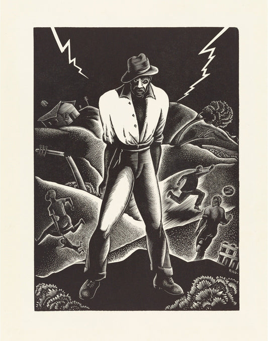 American folklore print | John Henry's mad | African American art | Vintage wood cut | Modern vintage décor | Eco-friendly gift (whitespace trimmed)