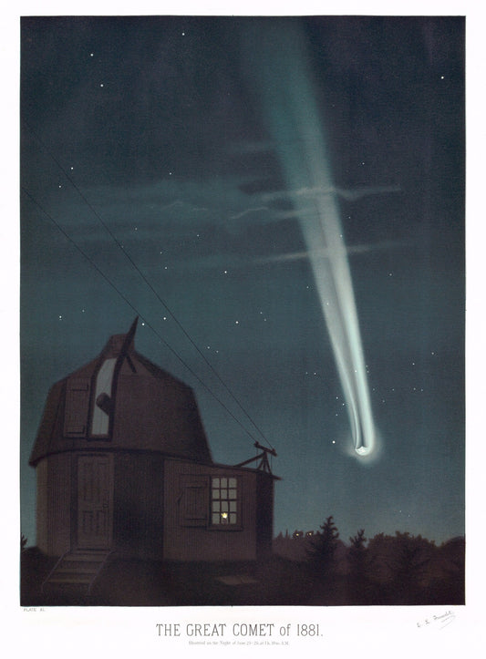 Celestial fine art print | Falling comet at night | Modern Vintage decor | Eco-friendly gift (whitespace trimmed)