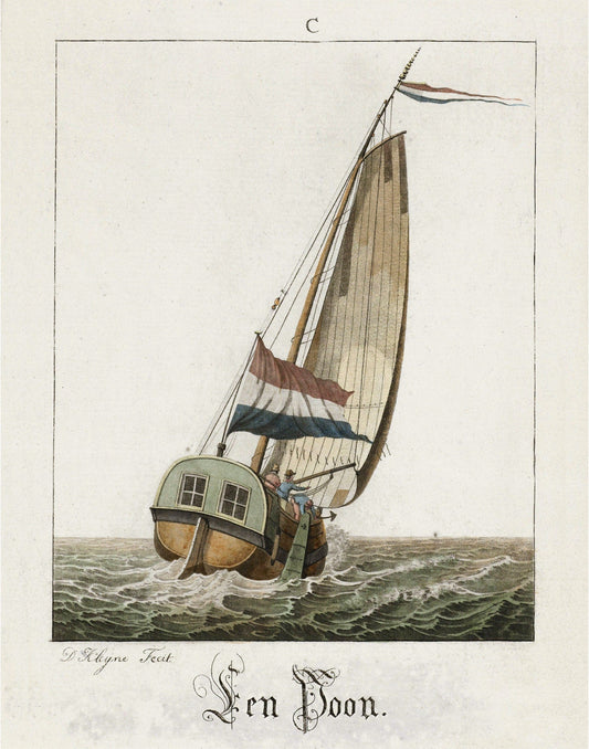 Antique Dutch sailing ship | Vintage sailboat on sea | Nautical wall art | Giclée fine art print | Modern vintage decor | Eco-Friendly gift (whitespace trimmed)