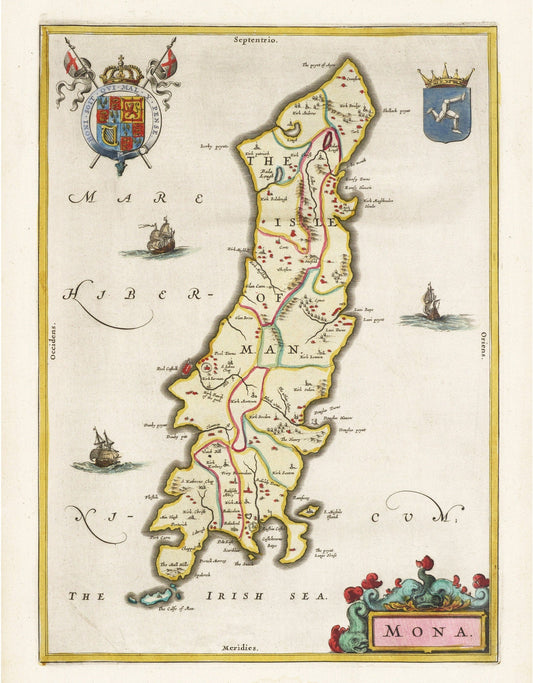 Antique British map | Isle of Man in 17th century | Irish Sea | Giclée fine art print | Modern Vintage decor | Eco-friendly gift (whitespace trimmed)