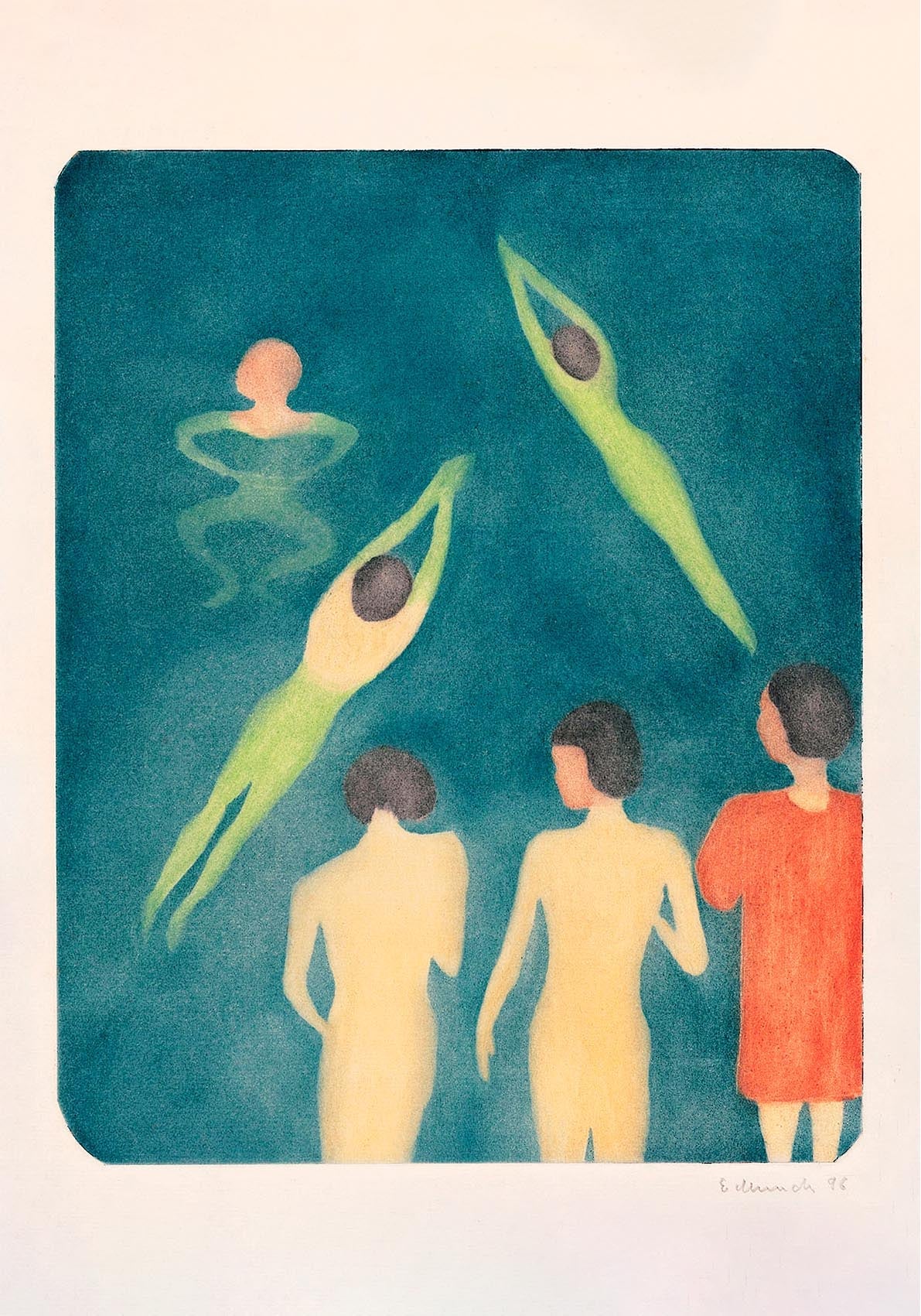 Póster artístico de Edvard Munch: Niños bañándose