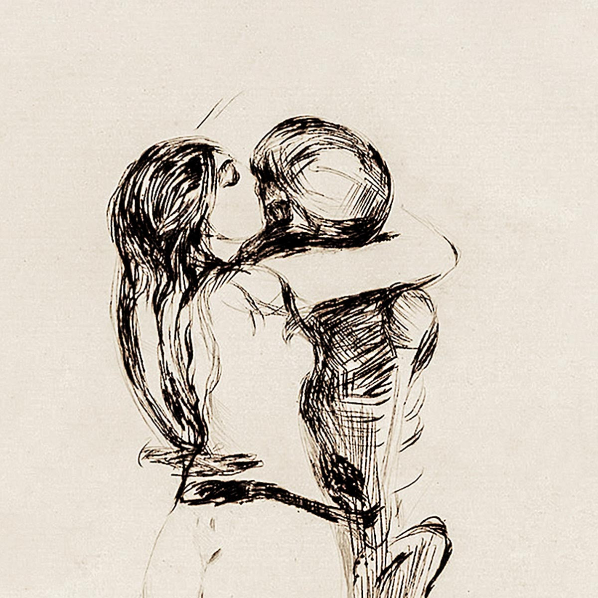 Edvard Munch Death and The Woman Art Poster