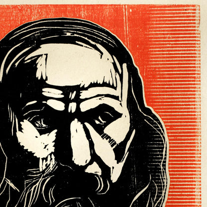 Póster artístico de la cabeza de un anciano de Edvard Munch