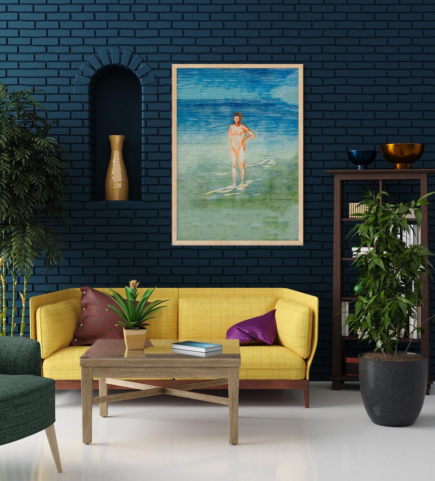 Póster artístico de Edvard Munch: Hombre bañándose