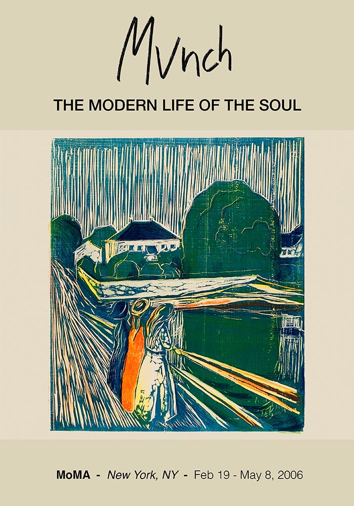 Cartel de la exposición Las chicas del puente Munch