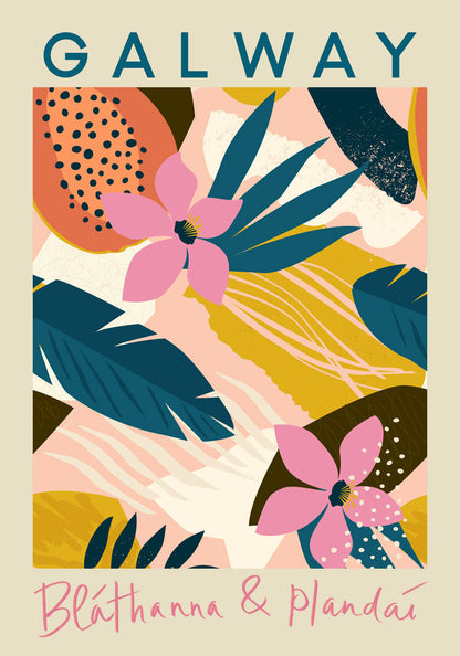 Conjunto de 2 láminas artísticas de flores irlandesas