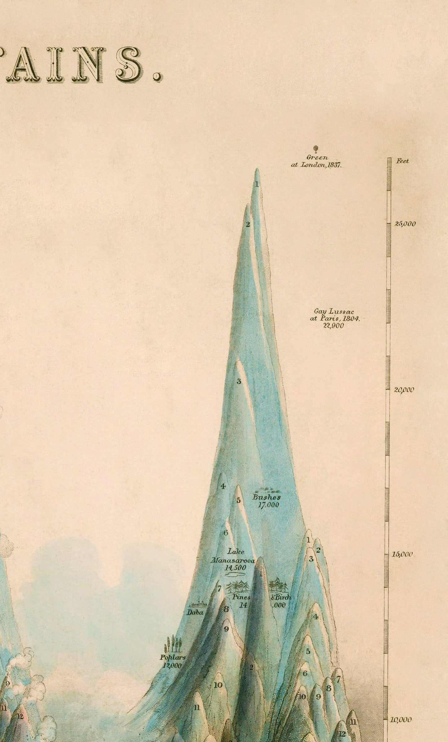 Juego de 2 láminas artísticas japonesas de león de montaña