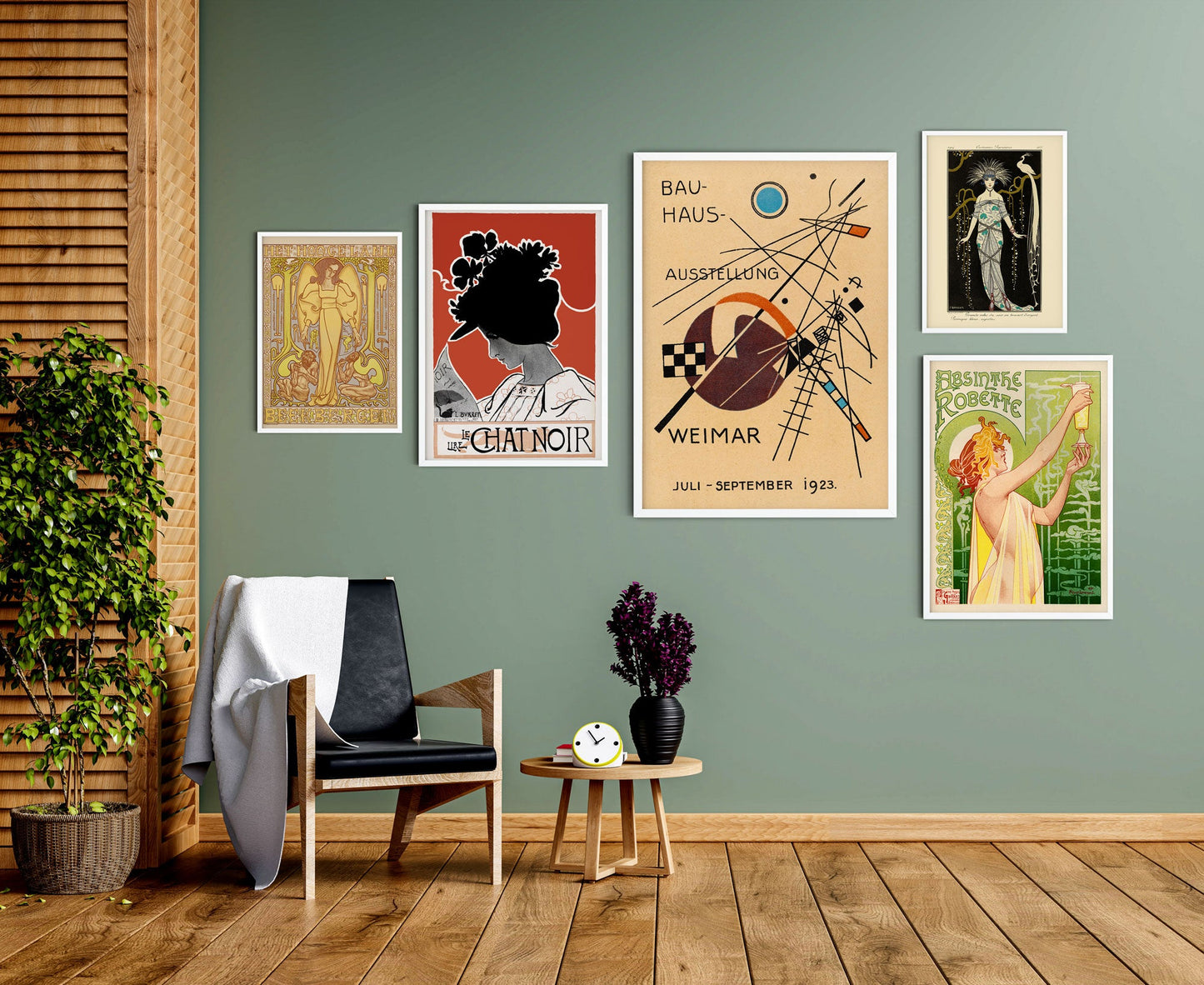 Galería de arte de pared Art Nouveau (juego de 5 impresiones)