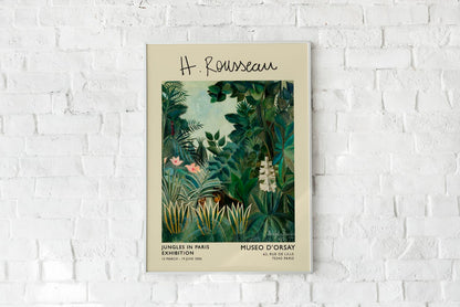 Cartel de la exposición La jungla ecuatorial de Rousseau