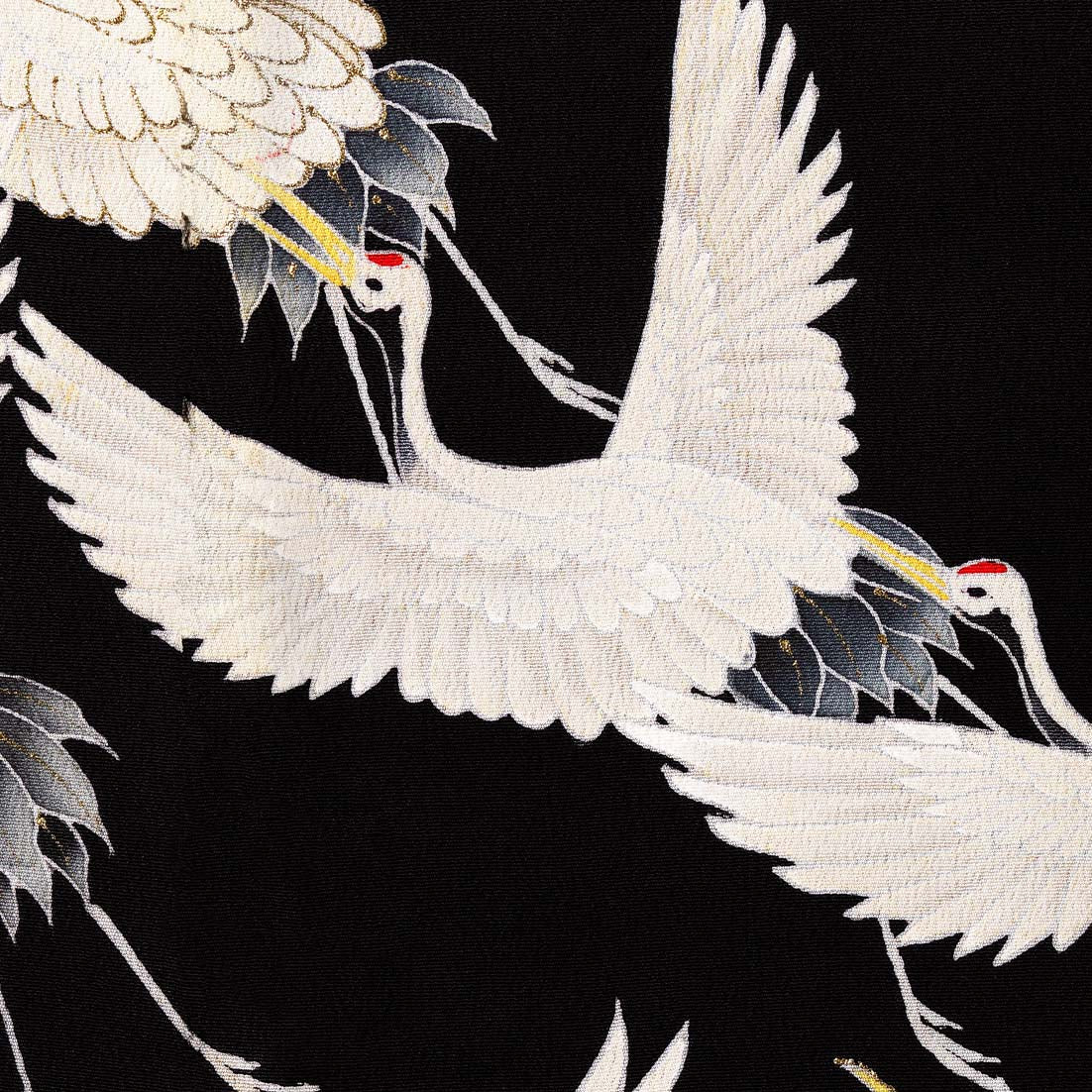 Conjunto de 2 impresiones de grullas rojas y grullas blancas