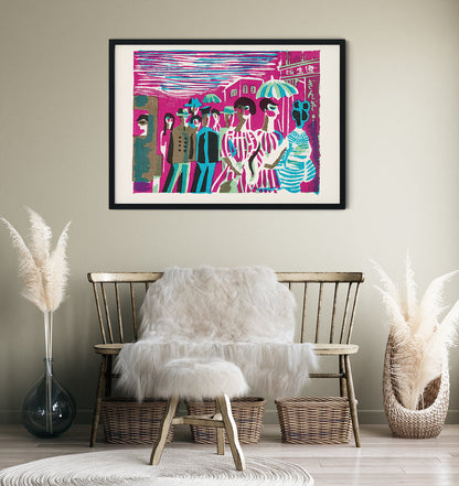 People at Ginza's Streets by Kawakami Sumio