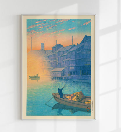 Mañana en Dotonbori en Osaka por Hasui