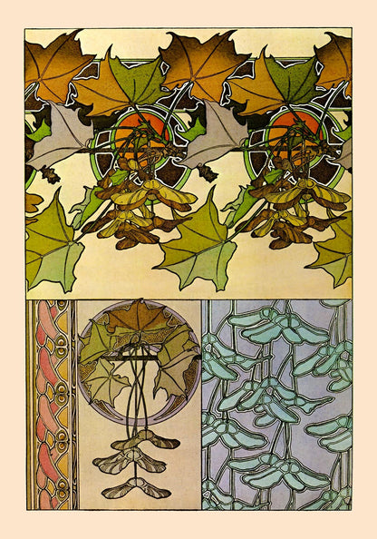 Hojas de roble de Alphonse Mucha