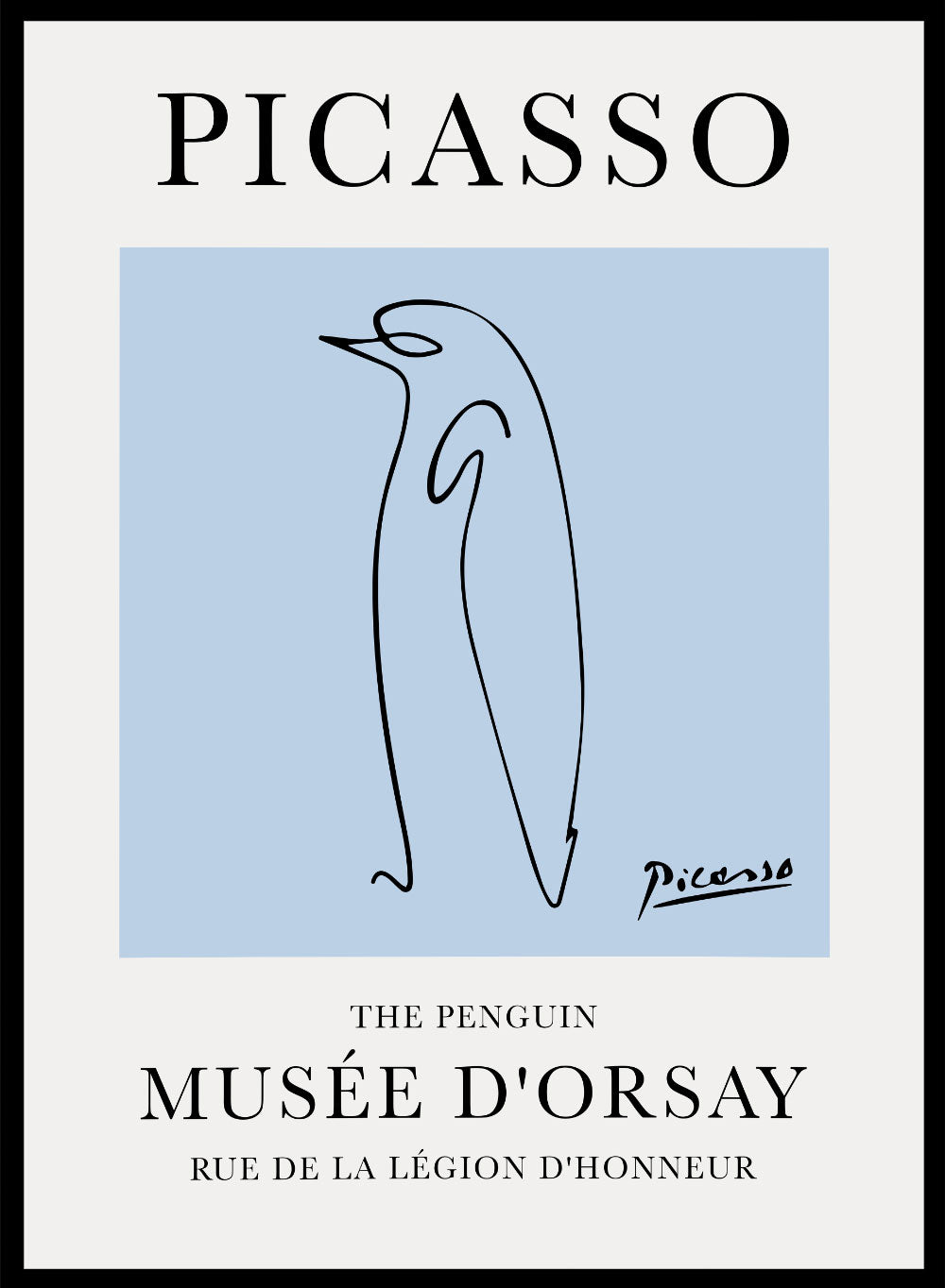 Dibujo lineal del pingüino de Pablo Picasso