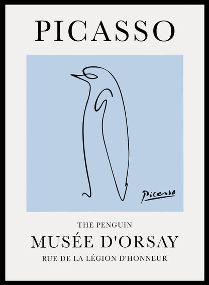 Dibujo lineal del pingüino de Pablo Picasso