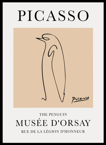 Dibujo lineal del pingüino de Pablo Picasso