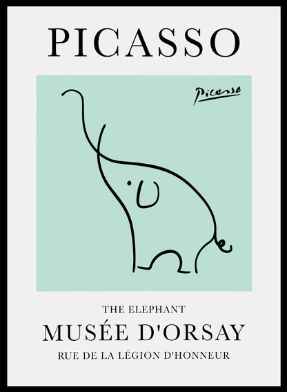 Dibujo lineal del elefante de Pablo Picasso