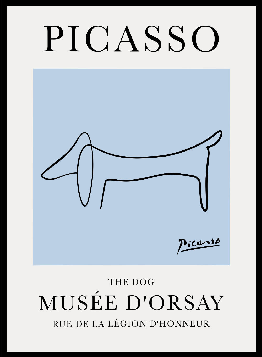 Dibujo lineal de El perro de Pablo Picasso