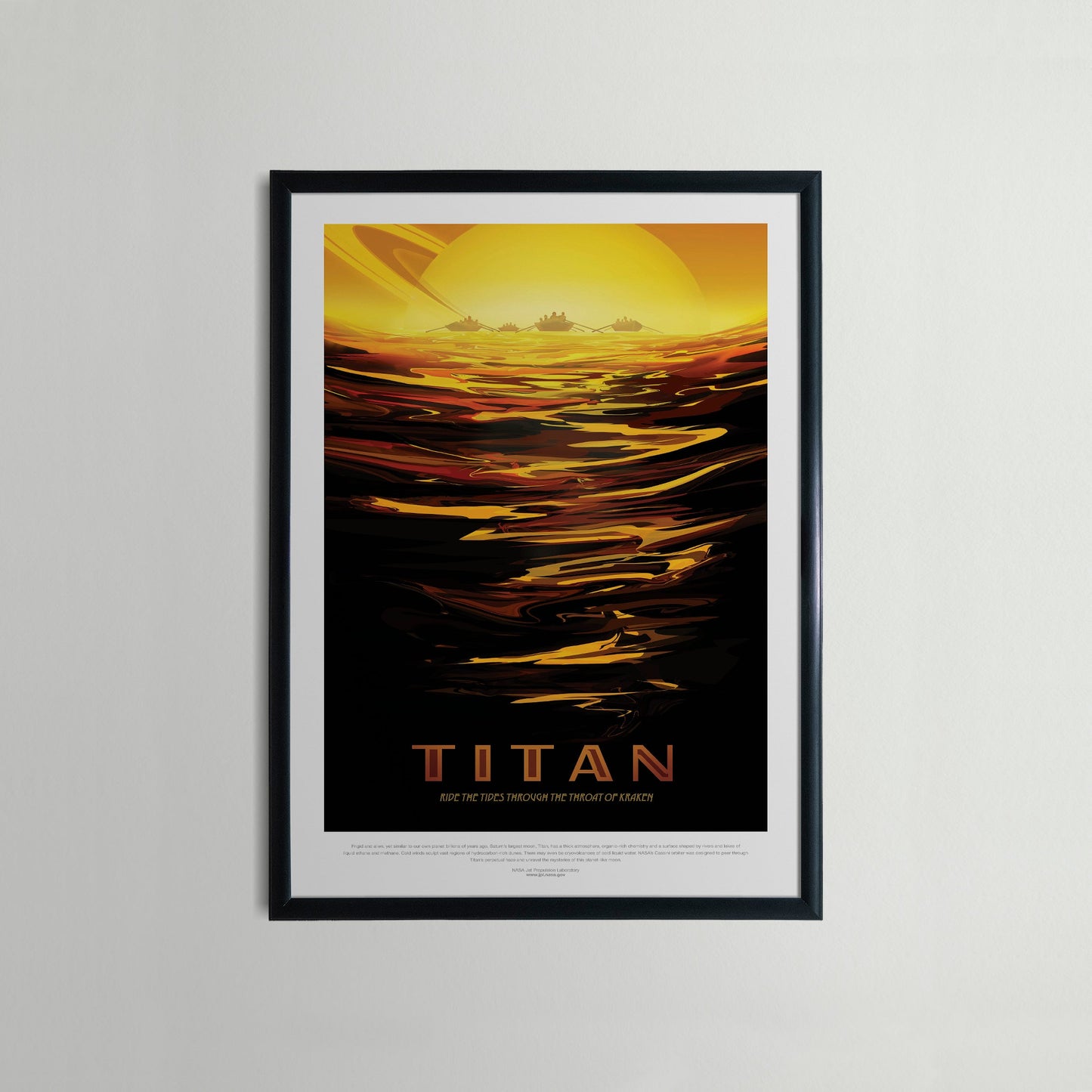 Póster de viaje de la NASA: Titán