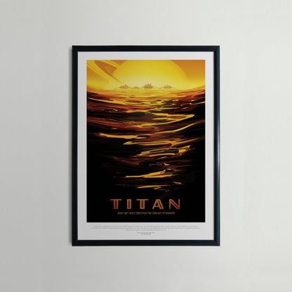 Póster de viaje de la NASA: Titán