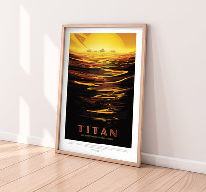 Póster de viaje de la NASA: Titán