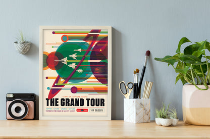 Afiche retro del espacio